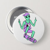 Sk8rのエイリアンボタン 缶バッジ (正面&裏面)