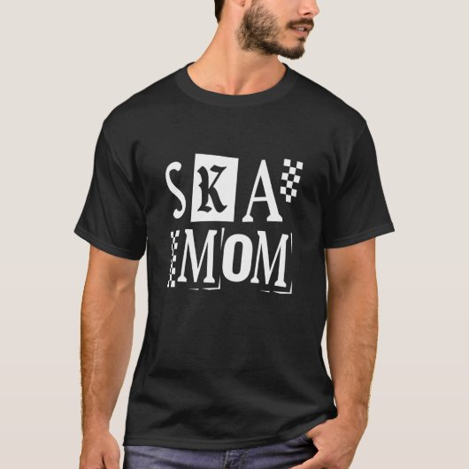 Ska Mom 2 Tone 市松模様に Ska Music Tシャツ (正面)