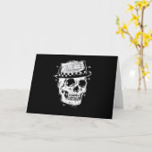 Ska Totenkopf mit Hut Jazz Musikstil カード (黄色い花)
