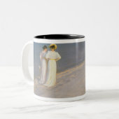 Skagenの南ビーチの夏の夕べ ツートーンマグカップ (正面左)