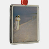 Skagenの南ビーチの夏の夕べ メタルオーナメント (右)