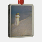 Skagenの南ビーチの夏の夕べ メタルオーナメント (右)