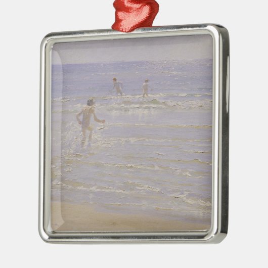 Skagenの日光: 泳いでいる男の子1892年 メタルオーナメント (左)