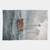 Skagen礁のlightshipは個人化なります キッチンタオル (横)