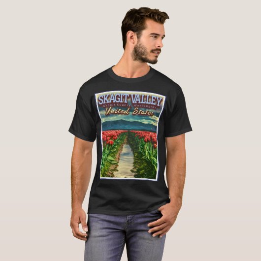 SKAGIT VALLEY - TULIP FIELDS - SKAGIT WASHINGTON Tシャツ (正面フル)
