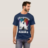 Skagway Alaska Aurora Borealis Bear Orca Tシャツ (正面フル)