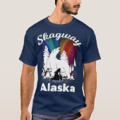 Skagway Alaska Aurora Borealis Bear Orca Tシャツ (正面)
