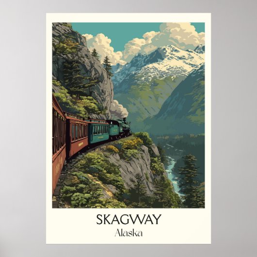 Skagway Alaska White Pass Railway ポスター (正面)