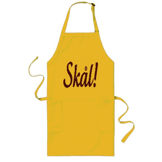 Skalのノルウェーの応援のバーベキューのエプロン ロングエプロン (正面)