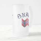 Skalのノルウェーの旗のノルウェーの飲むトースト フロストグラスビールジョッキ (正面右)