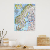 " Skandinavien: 1963/heute - Detaillierte Karte  ポスター (キッチン)