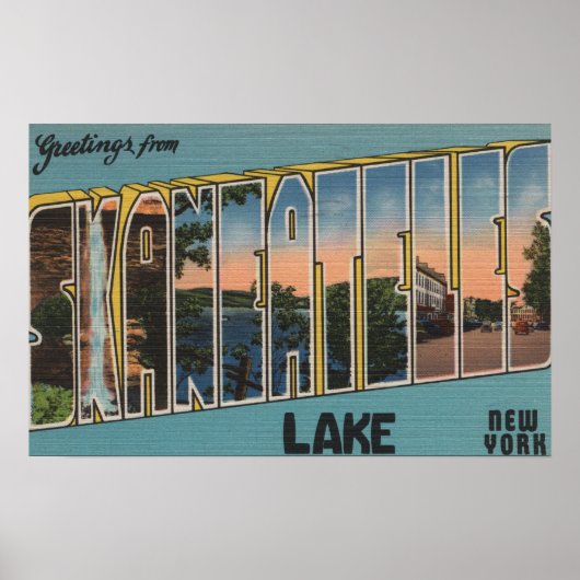 Skaneateles Lake, New York - Large Letter Scenes ポスター (正面)