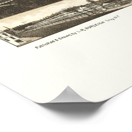 Skaneateles, NY Panoramic Map - 1884 ポスター (角)