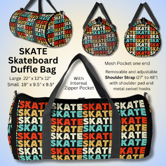 SKATEがブラックのスケートボーダーのために繰り返し ダッフルバッグ