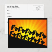 skateパーティー：サンセットレイ インビテーションポストカード (正面/裏面)