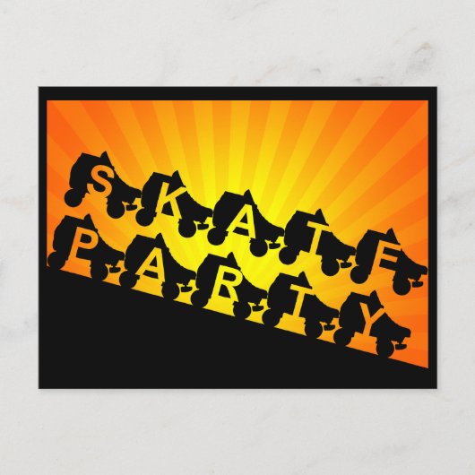 skateパーティー：サンセットレイ インビテーションポストカード (正面)