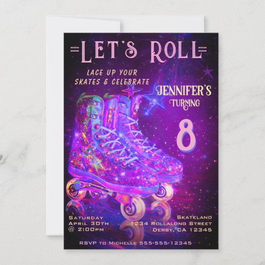 Skate Birthday Party Invitation 招待状 (正面)