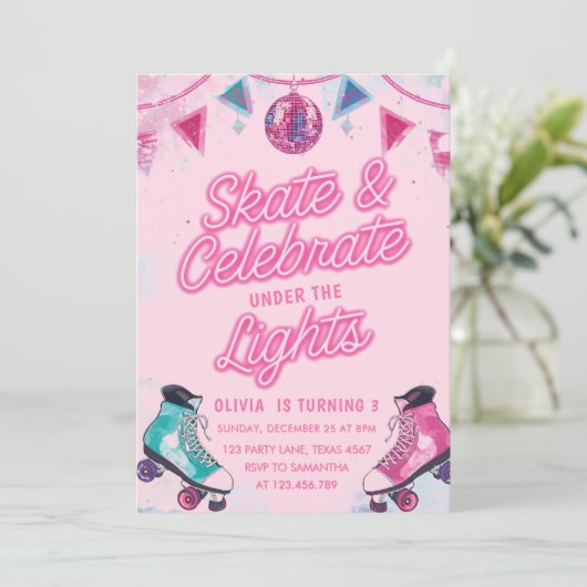 Skate & Celebrate Under the Lights Roller Skating 招待状 (スタンド正面)