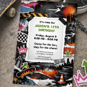 Skate Graffiti Teen Birthday 招待状