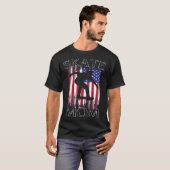 Skate Mom Fun Patriotic American Flag Retro Skate Tシャツ (正面フル)