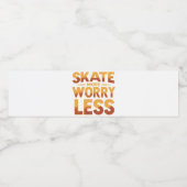 Skate More, Worry Less Retro Skateboarding Quote ペットボトルラベル (シングルラベル)
