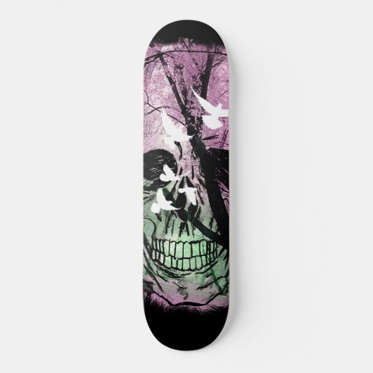 Skate Natureza Radical com pássaros e caveira スケートボード (正面)