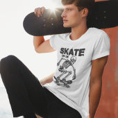 Skate or Die Skeleton Skateboard Streetwear Tee Tシャツ