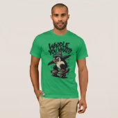 Skate-Punk Penguin “Waddle You What?!” Design Tシャツ (正面フル)