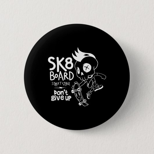 Skate Skateboard Funny Sk8 Skateboarding Skater Ol 缶バッジ (正面)