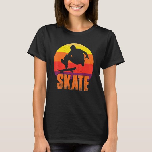Skate Skateboarding Retro Sport  Skateboarder Vint Tシャツ (正面)
