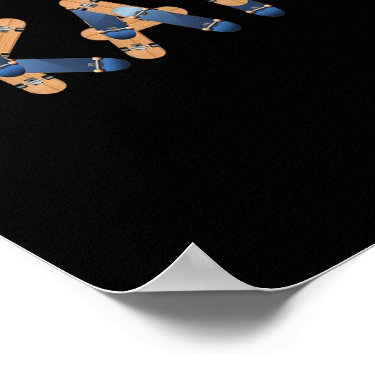 Skate Skateboards Lettering Longsboards Skateboard ポスター (角)