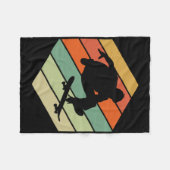 Skate Skater Skateboarder Skateboarding Gift Vinta フリースブランケット (正面(横))