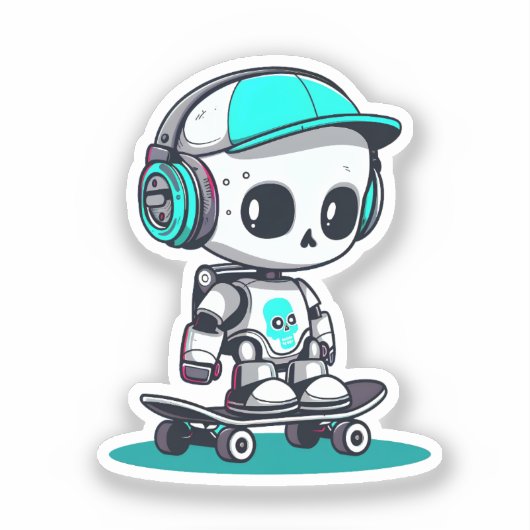 Skate SkullBot シール (正面)