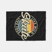 Skate Vintage 80s 90s Retro 1  フリースブランケット (正面(横))