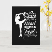 Skate With Youハート、氷スケートで滑る カード (黄色い花)