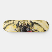 SKateboard おもしろい with Pug Dog スケートボード (横)