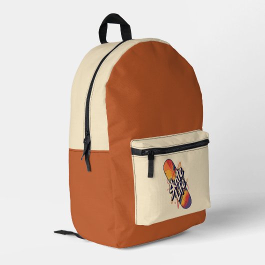 Skateboard Backpack -True Skate Life プリントバックパック (裏面左端)