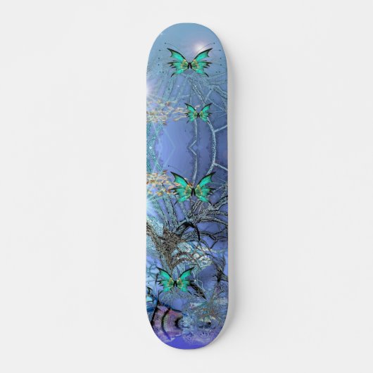 Skateboard Butterfly Blue スケートボード (正面)
