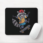 Skateboard Cool Skater Racoon  マウスパッド (マウス)