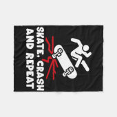 Skateboard Crash Accident Survivor Get Well Skateb フリースブランケット (正面(横))
