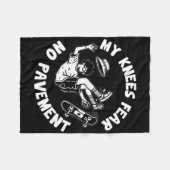 Skateboard Crash Accident Survivor Get Well Skateb フリースブランケット (正面(横))