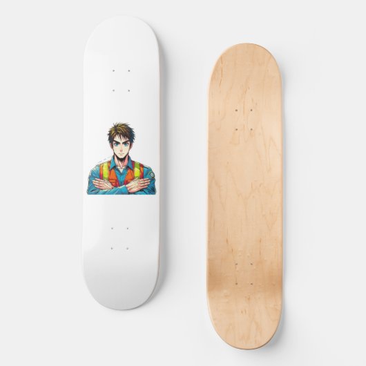 Skateboard Deck mit Manga-Sicherheitsfachmann スケートボード (正面)