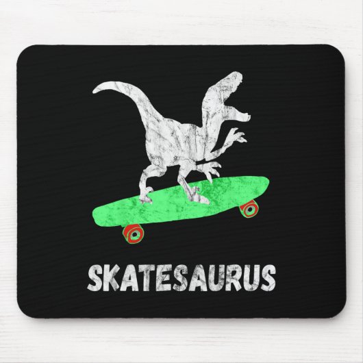 Skateboard Dinosaur Skateboarding T-rex Funny Skat マウスパッド (正面)