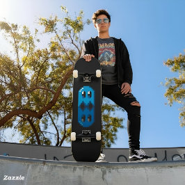 Skateboard fan art Pac-Man fantôme bleu noir スケートボード