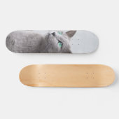 Skateboard Gato de raza azul ruso de ojos verdes スケートボード (横)