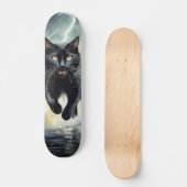 Skateboard Gato Negro Corriendo bajo la Lluvia スケートボード (正面)