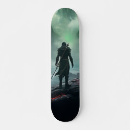 Skateboard Hombre Guerrero En Montaña Nublada スケートボード