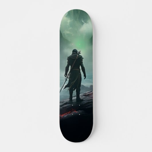 Skateboard Hombre Guerrero En Montaña Nublada スケートボード (正面)