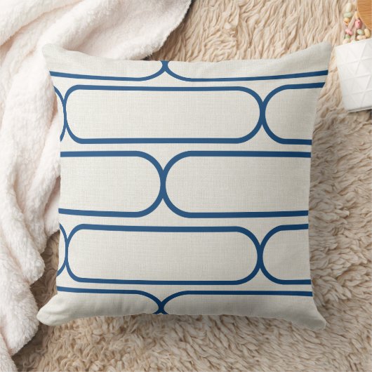 Skateboard Hourglass – Modern Blue & Cream クッション (ブランケット)