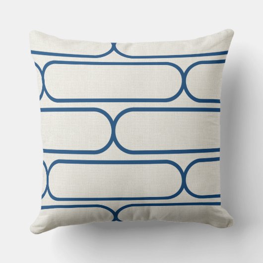 Skateboard Hourglass – Modern Blue & Cream クッション (裏面)